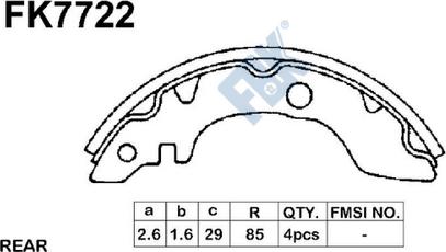 FBK FK7722 - Комплект гальм, барабанний механізм autocars.com.ua