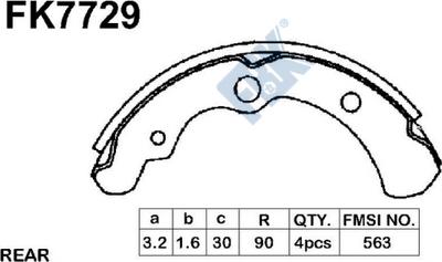 FBK FK7729 - Комплект гальм, барабанний механізм autocars.com.ua