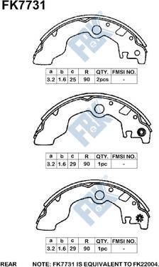 FBK FK7731 - Комплект тормозных колодок, барабанные avtokuzovplus.com.ua