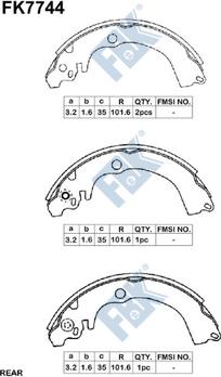 FBK FK7744 - Комплект тормозных колодок, барабанные avtokuzovplus.com.ua