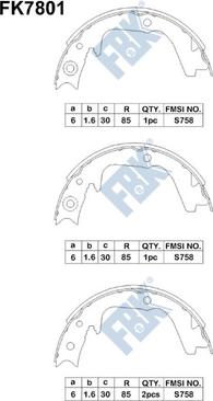 FBK FK7801 - Комплект гальм, барабанний механізм autocars.com.ua