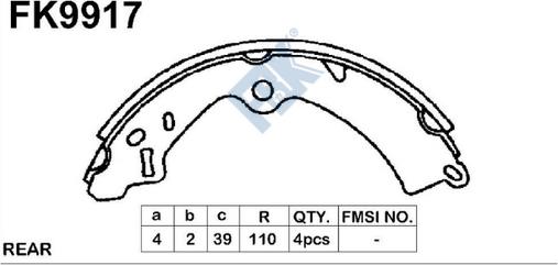 FBK FK9917 - Комплект гальм, барабанний механізм autocars.com.ua