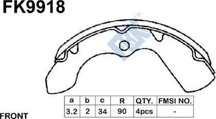 FBK FK9918 - Комплект гальм, барабанний механізм autocars.com.ua