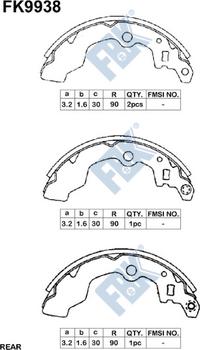 FBK FK9938 - Комплект тормозных колодок, барабанные avtokuzovplus.com.ua