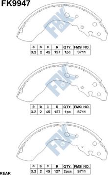 FBK FK9947 - Комплект гальм, барабанний механізм autocars.com.ua