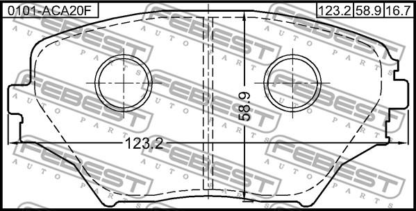 Febest 0101-ACA20F - Гальмівні колодки, дискові гальма autocars.com.ua