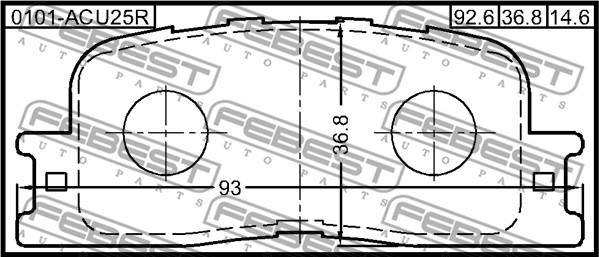 Febest 0101-ACU25R - Гальмівні колодки, дискові гальма autocars.com.ua