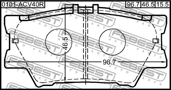 Febest 0101-ACV40R - Тормозные колодки, дисковые, комплект autodnr.net