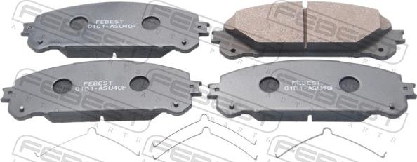 Febest 0101-ASU40F - Гальмівні колодки, дискові гальма autocars.com.ua