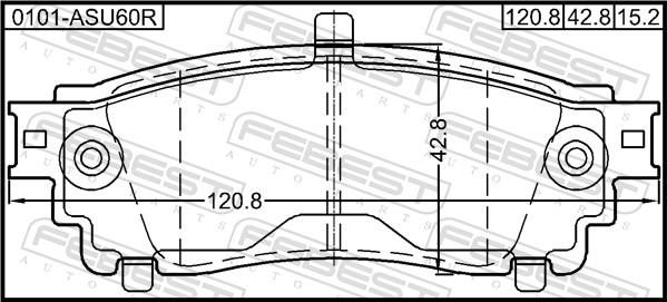 Febest 0101-ASU60R - Гальмівні колодки, дискові гальма autocars.com.ua