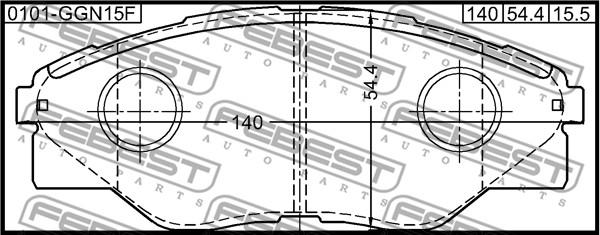 Febest 0101-GGN15F - Гальмівні колодки, дискові гальма autocars.com.ua