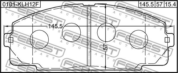 Febest 0101-KLH12F - Гальмівні колодки, дискові гальма autocars.com.ua