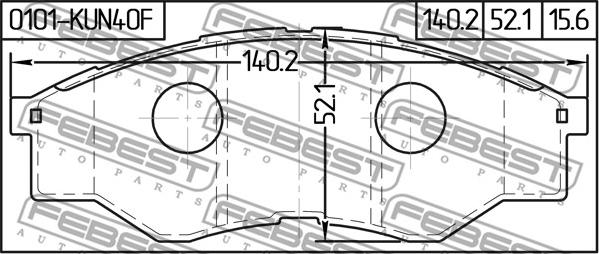 Febest 0101-KUN40F - Тормозные колодки, дисковые, комплект avtokuzovplus.com.ua