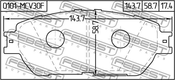 Febest 0101-MCV30F - Гальмівні колодки, дискові гальма autocars.com.ua