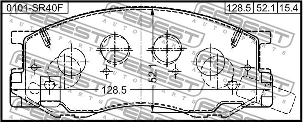 Febest 0101-SR40F - Гальмівні колодки, дискові гальма autocars.com.ua