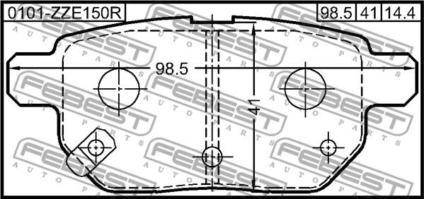 Febest 0101-ZZE150R - Гальмівні колодки, дискові гальма autocars.com.ua