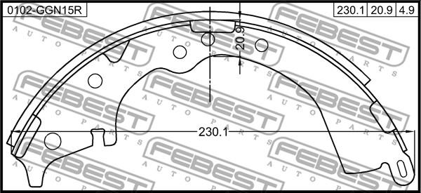 Febest 0102-GGN15R - Гальмівні колодки autocars.com.ua