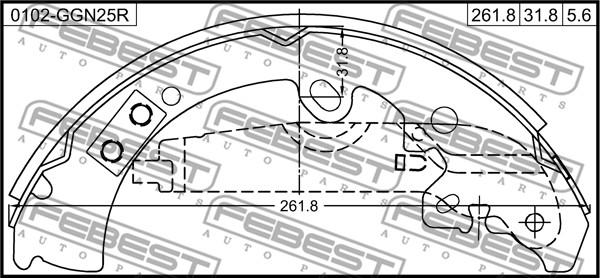 Febest 0102-GGN25R - Гальмівні колодки autocars.com.ua