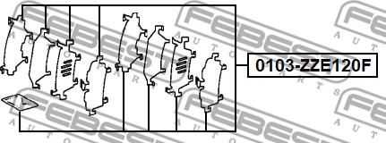 Febest 0103-ZZE120F - Комплектуючі, колодки дискового гальма autocars.com.ua