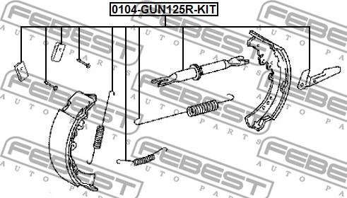 Febest 0104-GUN125R-KIT - Комплектуючі, гальмівна система autocars.com.ua