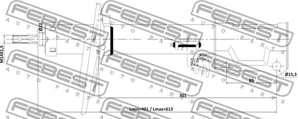 Febest 01110-003RL - Амортизатор autocars.com.ua