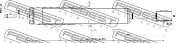 Febest 01110-004F - Амортизатор autocars.com.ua