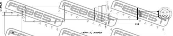 Febest 01110-008F - Амортизатор autocars.com.ua