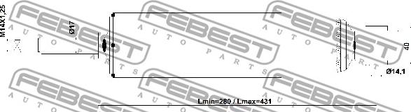 Febest 01110-012F - Амортизатор autocars.com.ua