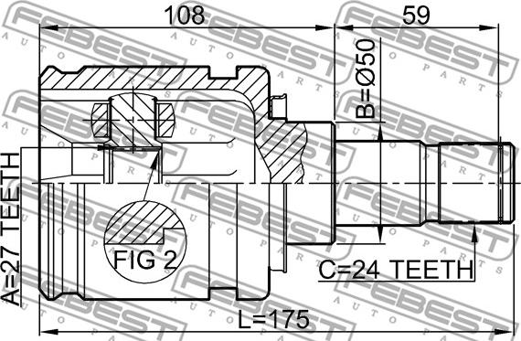 Febest 0111-ACV30LH - Шарнірний комплект, ШРУС, приводний вал autocars.com.ua