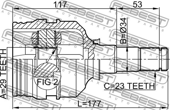 Febest 0111-AE100 - Шарнірний комплект, ШРУС, приводний вал autocars.com.ua