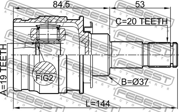 Febest 0111-ALA49R - ШРУС autocars.com.ua