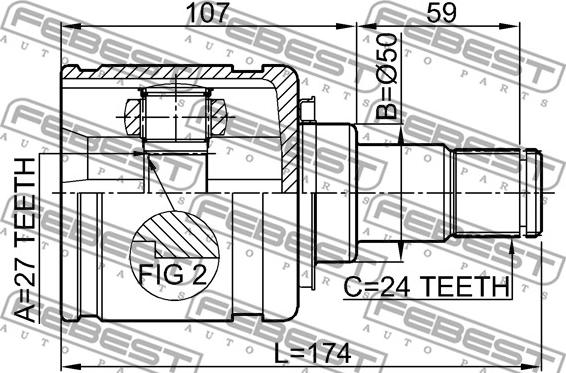 Febest 0111-GSV40LH - Шарнірний комплект, ШРУС, приводний вал autocars.com.ua