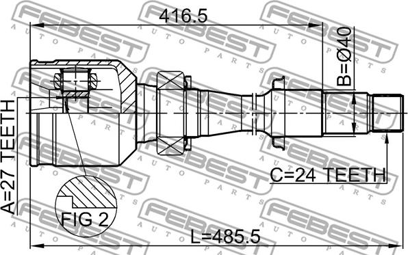 Febest 0111-MCV30RH - Шарнірний комплект, ШРУС, приводний вал autocars.com.ua