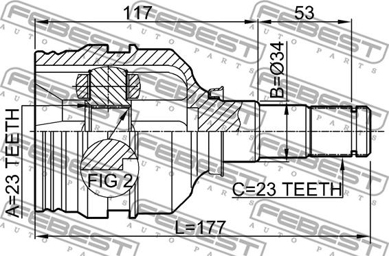 Febest 0111-ZZE120 - Шарнирный комплект, ШРУС, приводной вал avtokuzovplus.com.ua