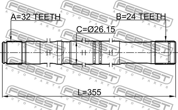 Febest 0112-CDT220LH - Приводной вал avtokuzovplus.com.ua