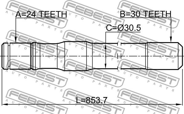 Febest 0112-HZJ79LH - Приводний вал autocars.com.ua