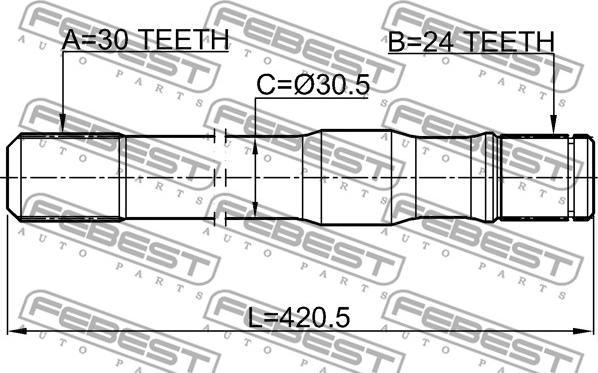 Febest 0112-HZJ79RH - Приводний вал autocars.com.ua