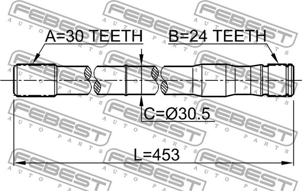 Febest 0112-LC80RH - Приводной вал avtokuzovplus.com.ua