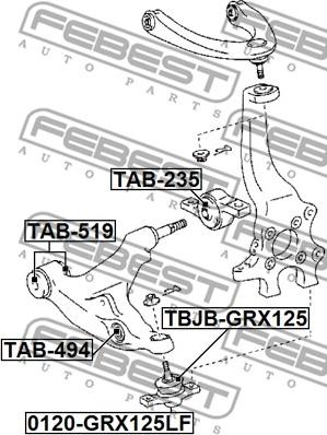 Febest 0120-GRX125LF - Несучий / направляючий шарнір autocars.com.ua