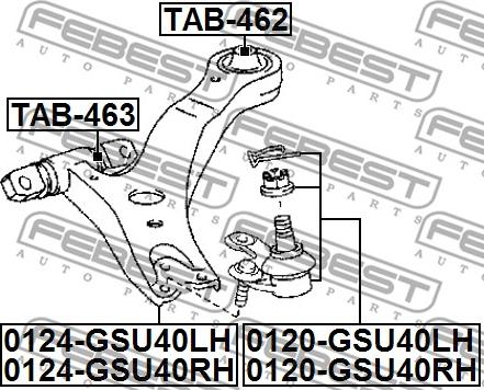 Febest 0120-GSU40RH - Несучий / направляючий шарнір autocars.com.ua