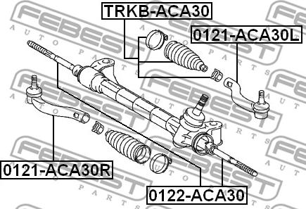 Febest 0122-ACA30 - Осевой шарнир, рулевая тяга avtokuzovplus.com.ua