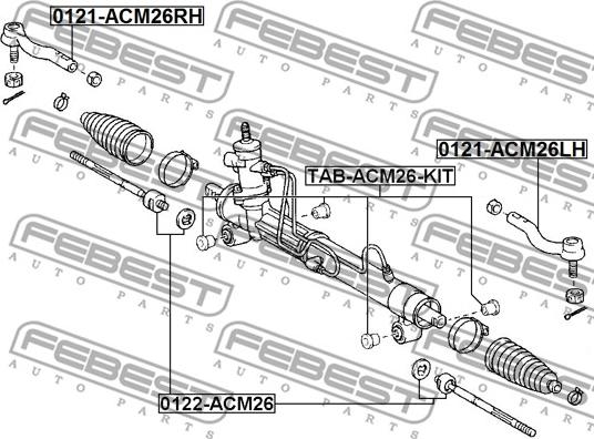 Febest 0121-ACM26RH - Наконечник рулевой тяги, шарнир avtokuzovplus.com.ua