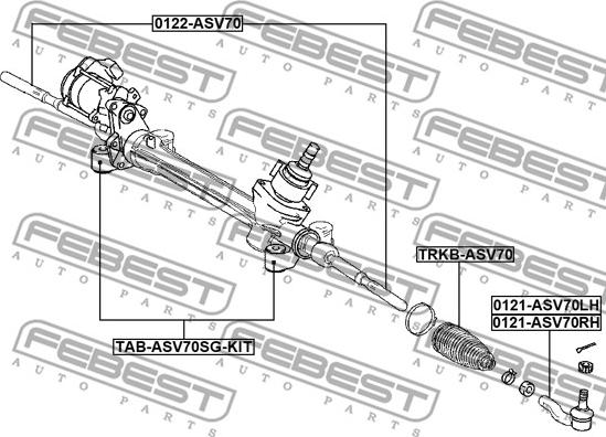 Febest 0122-ASV70 - Осьовий шарнір, рульова тяга autocars.com.ua