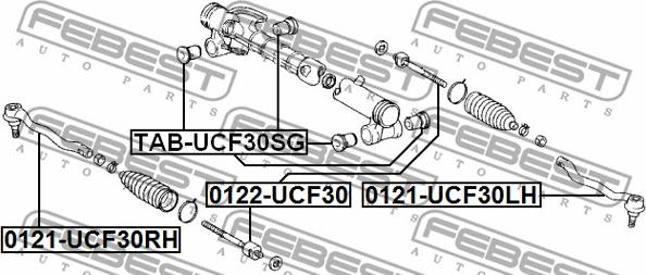 Febest 0122-UCF30 - Осьовий шарнір, рульова тяга autocars.com.ua