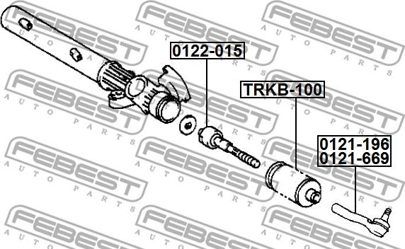 Febest 0122-015 - Осьовий шарнір, рульова тяга autocars.com.ua