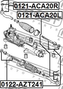 Febest 0122-AZT241 - Осьовий шарнір, рульова тяга autocars.com.ua