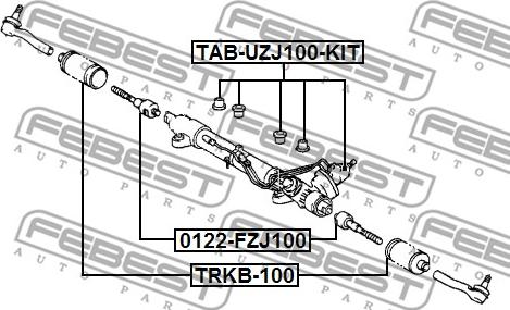 Febest TAB-UZJ100-KIT - Сайленблок рулевой рейки комплект autodnr.net