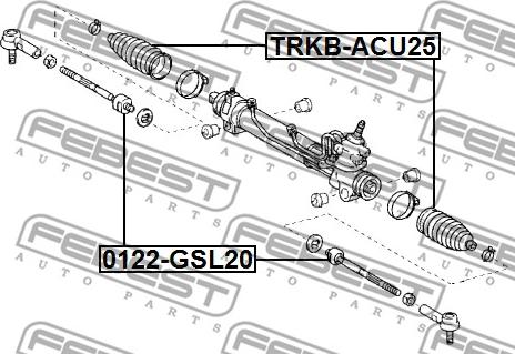 Febest 0122-GSL20 - Осьовий шарнір, рульова тяга autocars.com.ua