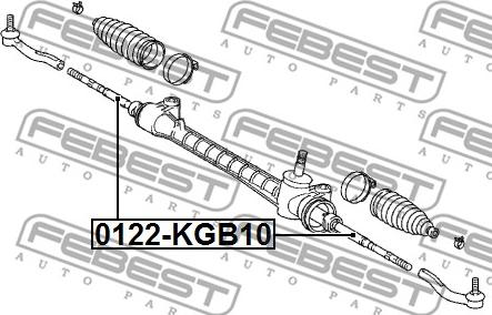 Febest 0122-KGB10 - Осевой шарнир, рулевая тяга avtokuzovplus.com.ua