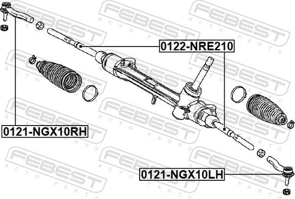 Febest 0122-NRE210 - Осьовий шарнір, рульова тяга autocars.com.ua